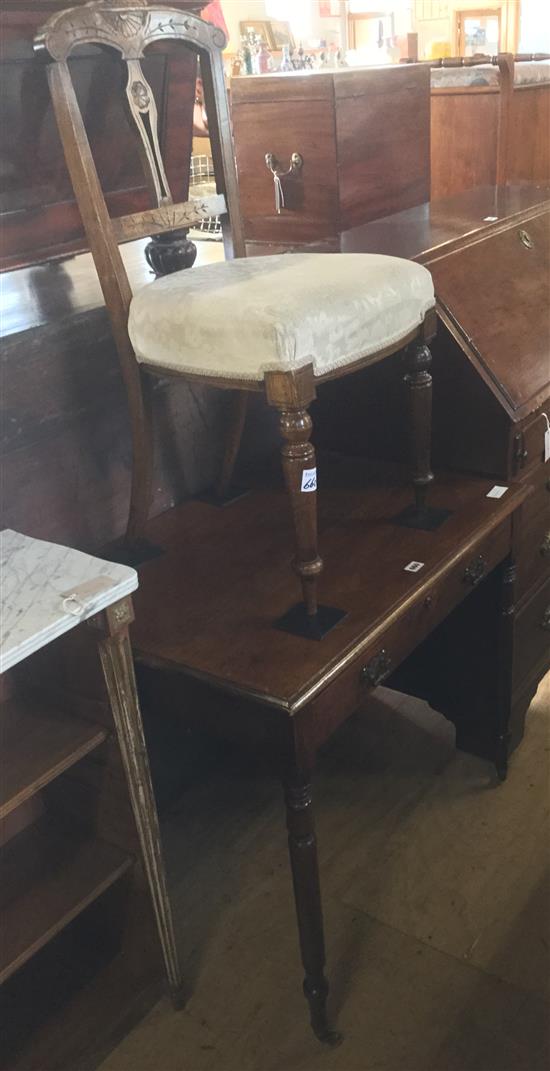 Mahogany hall table & a chair